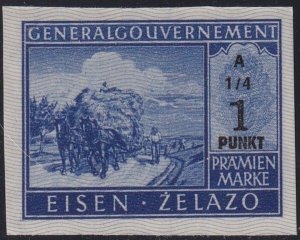 POLAND # REV10 - IMPERF RATION COUPON, 1 PUNKT FOR IRON (PRODUCTS?)