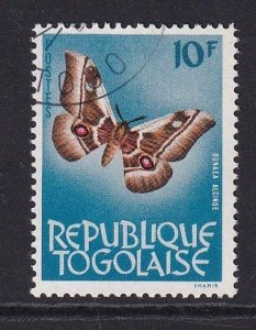 Togo   #466 cancelled  1964  moth 10fr