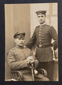 WW1 Imperial German Soldiers comrades w Army Swords Military Photo Postcard RPPC