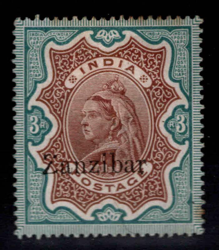 Zanzibar Scott 15 MNG 1895 Queen Victoria perf tips toned at top pencil marks