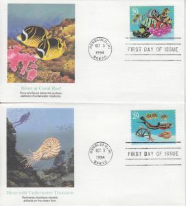 1994 Wonders of the Sea Set 4 (Scott 2863-66) Fleetwood FDC