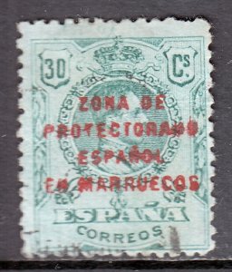 Spanish Morocco - Scott #59 - Used - Creasing, one pulled perf - SCV $22.00