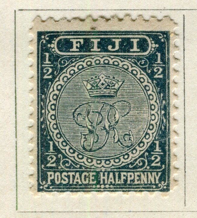 FIJI; 1890s early classic QV issue fine Mint hinged 1/2d. value