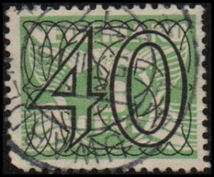 Netherlands 236 - Used - 40c on 3c Seagull, Black Ovpt (1940) (cv $2.10)