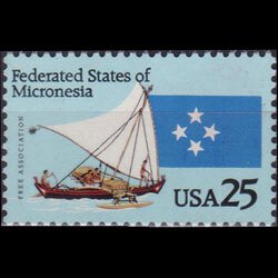 MICRONESIA 1990 - Scott# 126 Canoe 25c NH