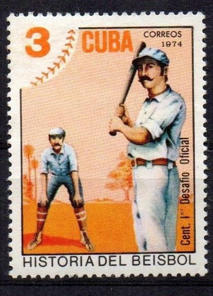 Cuba Sc# 1931 HISTORY OF BASEBALL sport 3c  1974  MOG