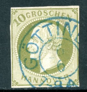 Germany States 1861 Hannover 10 Groschen Green Scott #24 VFU R748