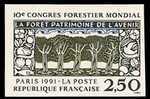 France, 1950-Present #2265 (YT 2725) Cat€18.50, 1991 10th World Forestry Co...