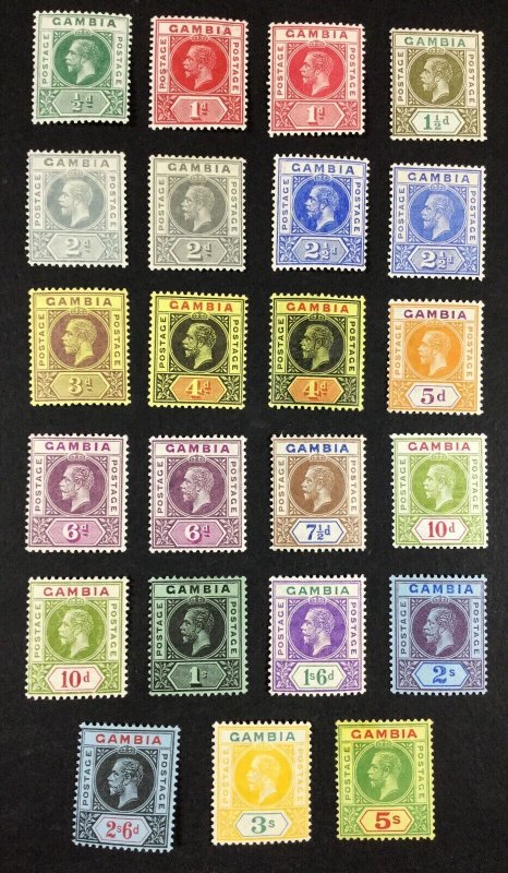 MOMEN: GAMBIA SG #86a-102 1912/22 MINT OG H £253 LOT #68003