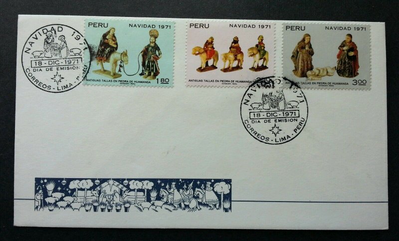 *FREE SHIP Peru Christmas Navidad 1971 (stamp FDC)