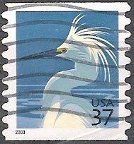 US 3829 (used) 37¢ snowy egret (2003 coil)