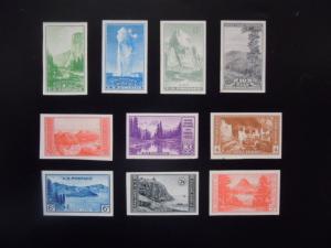 #756-765 1935 National Park Issues Imperforated  MNH NGAI VF