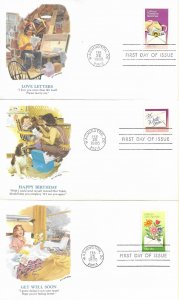 1980 FDC, #1805-1810, 15c National Letter Writing Week, Fleetwood (8)