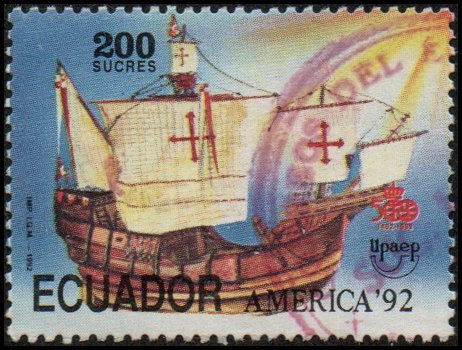 Ecuador 1292 - Used - 200s Columbus' Ship Santa Maria (1992) (cv $0.50)