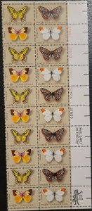 Scott #1712-1715 Butterflies Plate Block of 20 Stamps - MNH