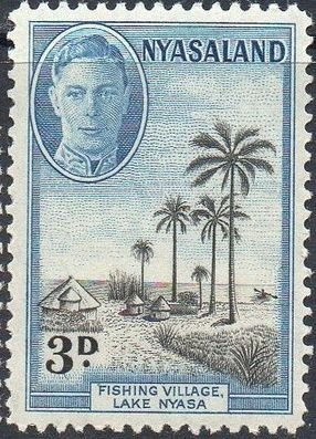 Nyasaland 1945 3d Fishing village MH