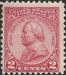# 689 MINT HINGED CARMINE ROSE GENERAL VON STEUBEN