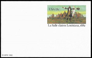 PCBstamps  US UX95 13c La Salle Post Card, MNH, (1)