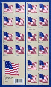 4191a AMERICAN FLAG Two-sided Booklet Pane of 20 US 41¢ Stamps MNH 2007