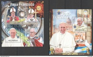 2013 Mozambique Famous People Pope Francis Kb+Bl ** St2565