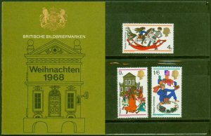 GB 1968 Christmas German Presentation Pack SG775-777 Fine MNH