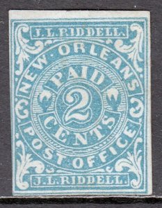 CONFEDERATE STATES — SCOTT 62X1 — 1861 2¢ BLUE NEW ORLEANS PROV. — MH — SCV $225