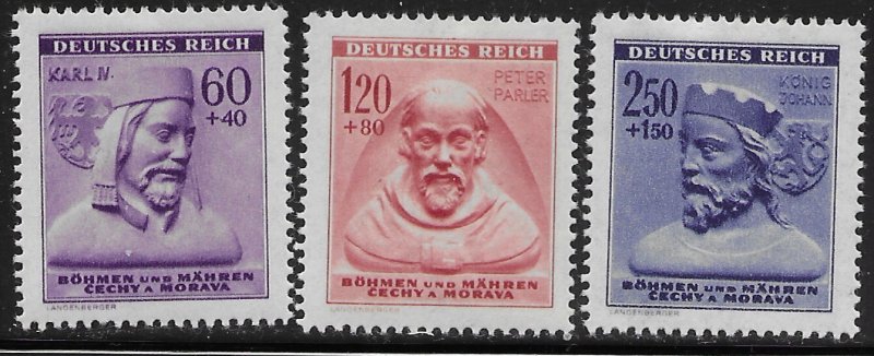 Germany Semi Postal Set of 3. Marx, Parler, Johann