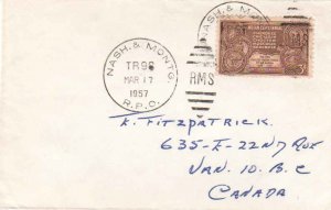 United States U.S. R.P.O.'s Nash. & Montg. 1957 509-J-3  3c Indian Centennial...