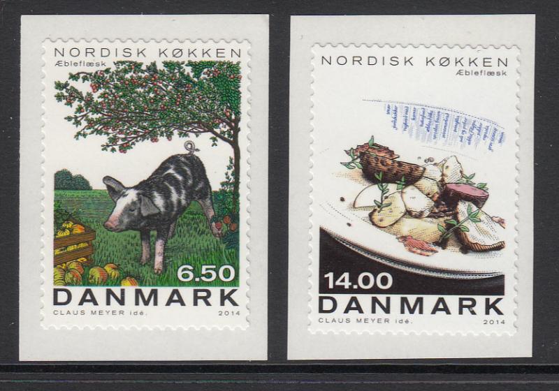 Denmark MNH Scott #1667-#1668 Set of 2 Aebleflaesk (apples and pork) Nordic C...