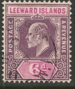 LEEWARD IS. Sc#36 1911 KEVII 6p Vio & Red Vio Wmk. 3 Mult Crown CA Used (ab)