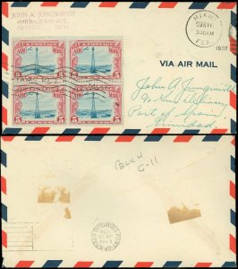 JAN 11 1930, Miami FL Cds, JOHN A JUNGWIRTH C/C Addressed to TRINIDAD #C11 BLK/4