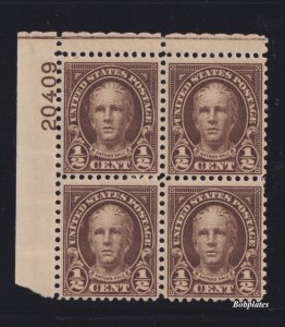 BOBPLATES #653 Hale Upper Left Plate Block 20409 F-VF NH SCV=$3 *