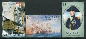 Nauru 2005 MNH Battle of Trafalgar 200th Anniv 3v Set II Nelson Ships Stamps