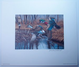 New Jersey #13-14 Hunting Permit $2.50 $5 Stamps Signed Artwork 1990 Ducks USA