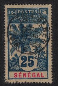 Senegal Palms and Balay key-types inscr 'SENEGAL' 25c 1906 Canc SC#64 SG#40