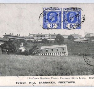 SIERRA LEONE KGV Postcard VIEW-SIDE 6d Franking PPC Registered 1930 Canada YR108