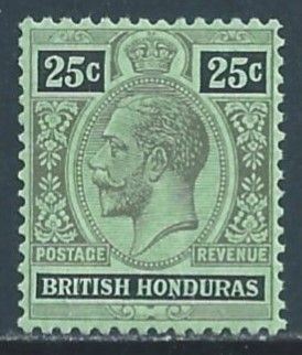 British Honduras #80a NH 25c King George V - Black, Emerald