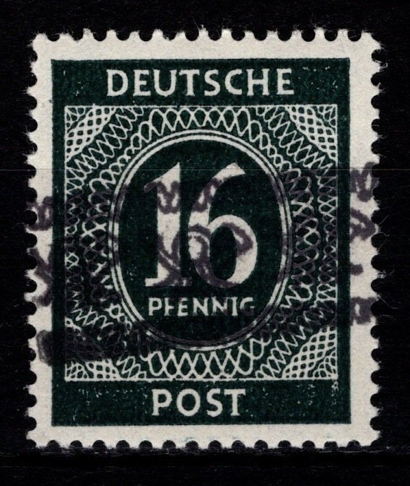 Germany [British/US Zone] 1948 Optd. Band Posthorns, 16pf [Unused]