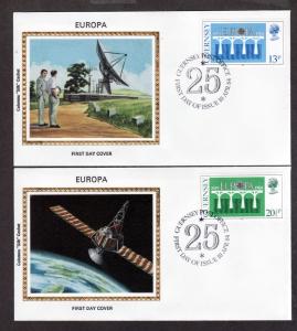 Guernsey 1984 Set of 2 Colorano Silk FDC Europa!