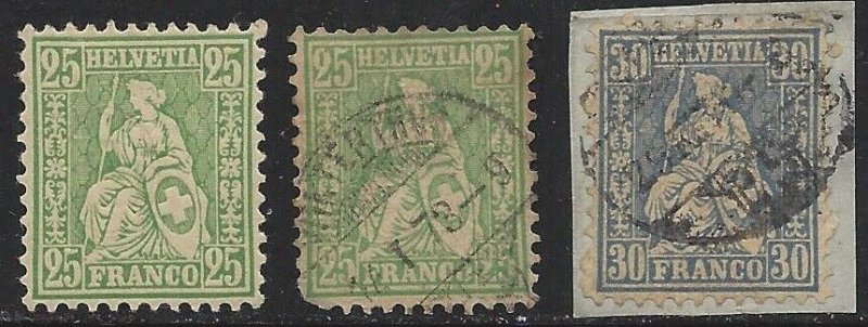 Switzerland #55 Used and Unused OG and #56 Used!!  Very Nice and Fresh!!