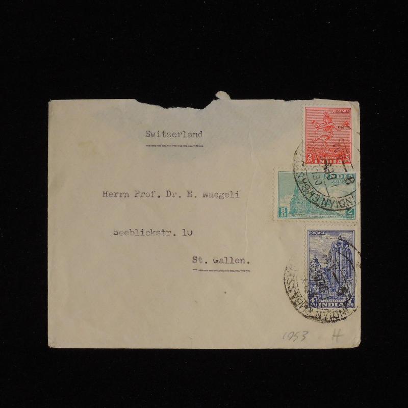 ZS-AC470 INDIA IND - Cover, 1953 To St Gallen Switzerland