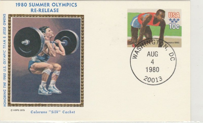 Scott# UX80 US Postal Card FDC Colorano Silk Cachet. Re-release.