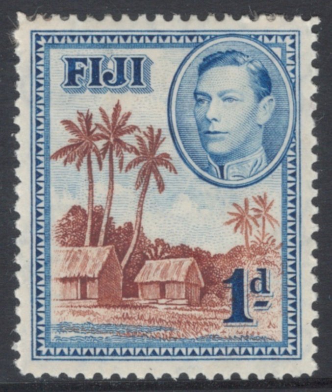 Fiji 1938 King George VI & Fijian Village 1p Scott # 118 MH