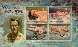 Guinea 2012 MNH - Paintings of Lucian Freud (90th Anniversary 1922-2011).