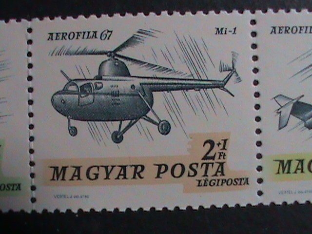 HUNGARY-AIR AND SPACE MNH STRIP VF-SCOTT NOT LISTED-RARE WE SHIP TO WORLDWIDE