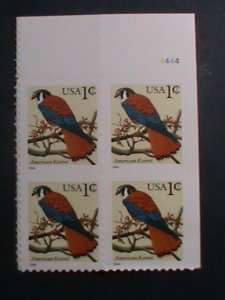 ​UNITED STATES-1990-SC#2477 LOVELY BEAUTIFUL  BIRD MNH PLATE BLOCK OF 4 VF