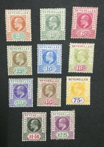 MOMEN: SEYCHELLES SG #60-70 1906 MINT OG H LOT #195584-3681