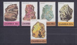 Zambia Sc 258-262 MNH. 1982 Minerals cplt VF