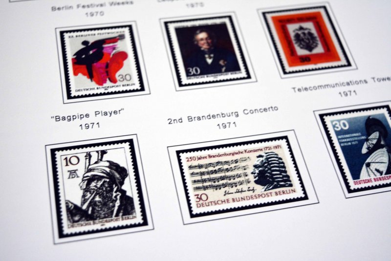 COLOR PRINTED GERMANY BERLIN 1948-1990 STAMP ALBUM PAGES (76 illustrated pages)