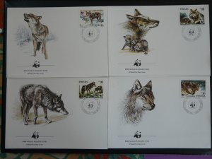 wolf WWF 1985 set of 4 FDC Poland ref 99405 (50% discount possible)